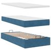 vidaXL Cadre de lit ottoman avec matelas bleu fonc&eacute; 200x200 cm velours