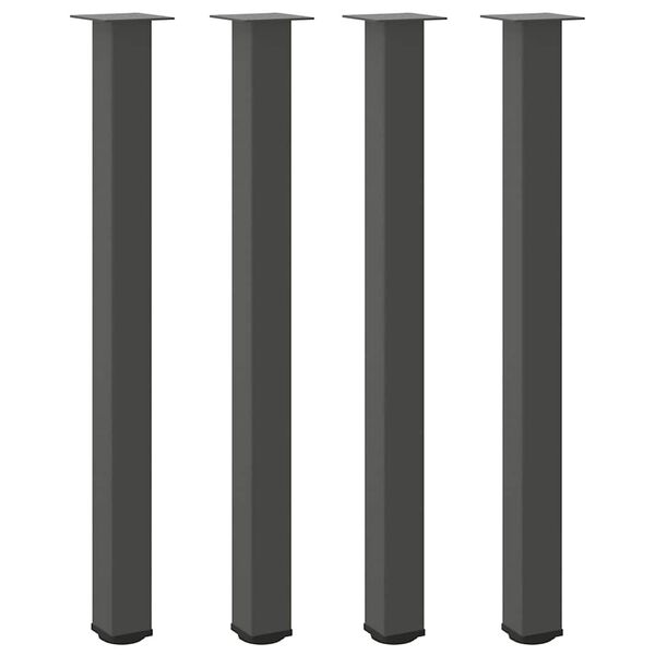 vidaXL Pieds de table de bar 4 pièces Anthracite 110-112 cm Acier