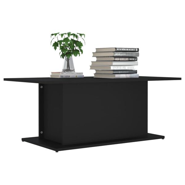 vidaXL Table basse noir 102x55,5x40 cm bois d'ingénierie