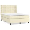vidaXL Sommier &agrave; lattes de lit avec matelas Cr&egrave;me 140x190cm Similicuir