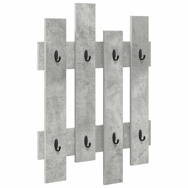 vidaXL Porte-manteau mural Gris b&eacute;ton 60 x 3 x 82 cm Bois d'ing&eacute;nierie