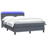 vidaXL Sommier &agrave; lattes de lit et matelas et LED gris fonc&eacute; 140x220cm velours