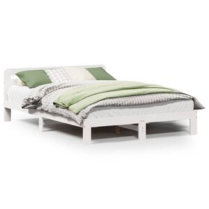 vidaXL Cadre de lit sans matelas blanc 150x200 cm bois de pin massif