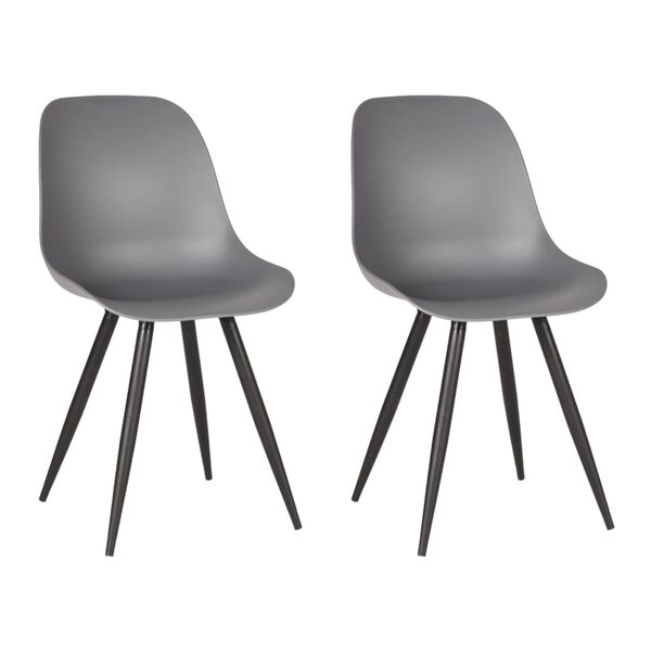 LABEL51 Chaises &agrave; manger lot de 2 Monza 46x54x88 cm anthracite