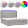 vidaXL Sommier &agrave; lattes de lit matelas LED Gris clair 180x200 cm Tissu