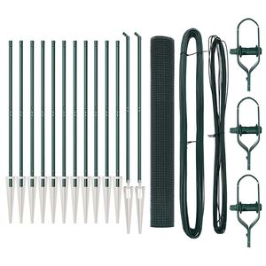 vidaXL Cl&ocirc;ture en fil soud&eacute; avec pointes 25 x 1,4 m Vert Maille