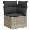 vidaXL Salon de jardin 9 pcs avec coussins gris clair r&eacute;sine tress&eacute;e