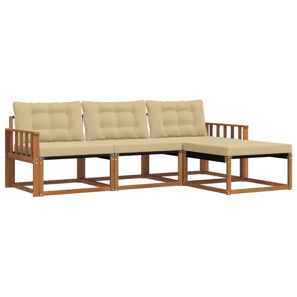 vidaXL Ensemble de canap&eacute;s d'ext&eacute;rieur 4 pcs Naturel et Beige