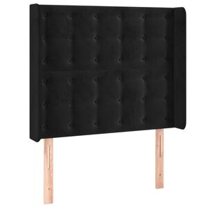 vidaXL T&ecirc;te de lit avec oreilles Noir 83x16x118/128 cm Velours