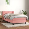 vidaXL Sommier &agrave; lattes de lit avec matelas Rose 100x200 cm Velours