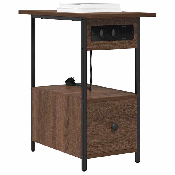 vidaXL Cabinet de chevet Ch&ecirc;ne brun 60 x 30 x 61 cm Bois d'ing&eacute;nierie