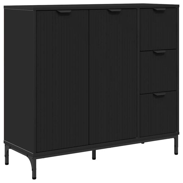 vidaXL Buffet avec tiroir Noir 89,5 x 33 x 82 cm Bois d'ingénierie