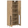 vidaXL Haut Armoire 2 pcs Ch&ecirc;ne artisanal Bois d'ing&eacute;nierie et verre