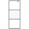 vidaXL Paroi de douche Noir 80x195 cm Verre ESG demi-d&eacute;poli