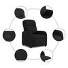 vidaXL Fauteuil inclinable Noir Tissu