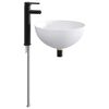 vidaXL Lavabo de salle de bain avec robinet et drain Noir Mat