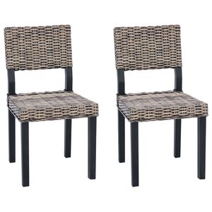 vidaXL Chaise de salle &agrave; manger 2 pcs Noir Blanchi 46 x 55 x 84 cm