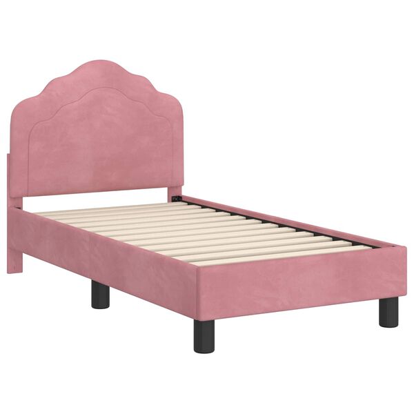 vidaXL Cadre de lit pour tout-petit avec tête de lit Rose 70 x 140 cm