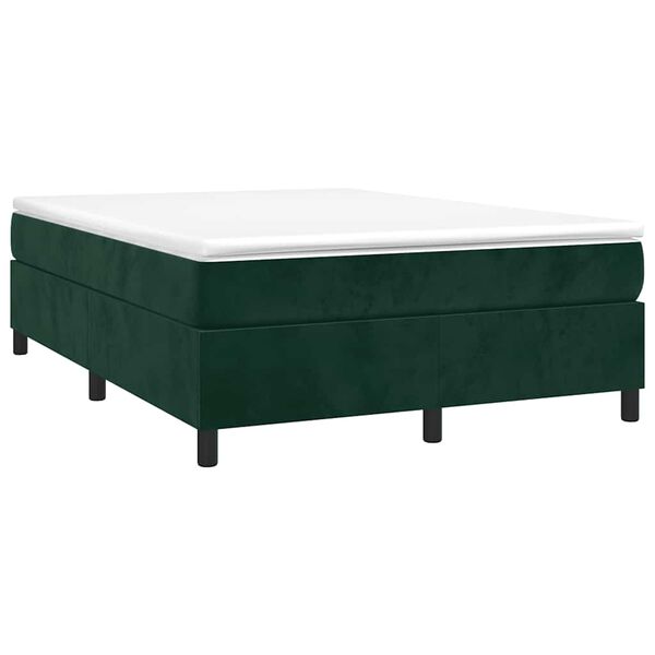 vidaXL Cadre de lit vert fonc&eacute; 140x200 cm velours