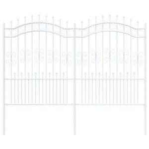 vidaXL Clôture de jardin Blanc 190 cm Acier peint par poudre