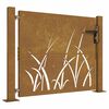 vidaXL Portail de jardin 100x75 cm en acier Corten avec motif gazon