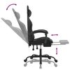 vidaXL Chaise de jeu avec repose-pied Noir Similicuir