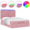 vidaXL Cadre de lit ottoman avec matelas rose 140x190 cm velours