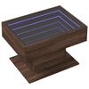 vidaXL Table basse avec LED chêne marron 70x50x45 cm bois d'ingénierie