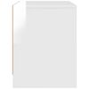 vidaXL Table de chevet blanc brillant 45x34x44,5 cm bois d&rsquo;ing&eacute;nierie