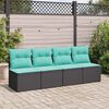 vidaXL Salon de jardin avec coussins 2 pcs noir résine tressée acacia
