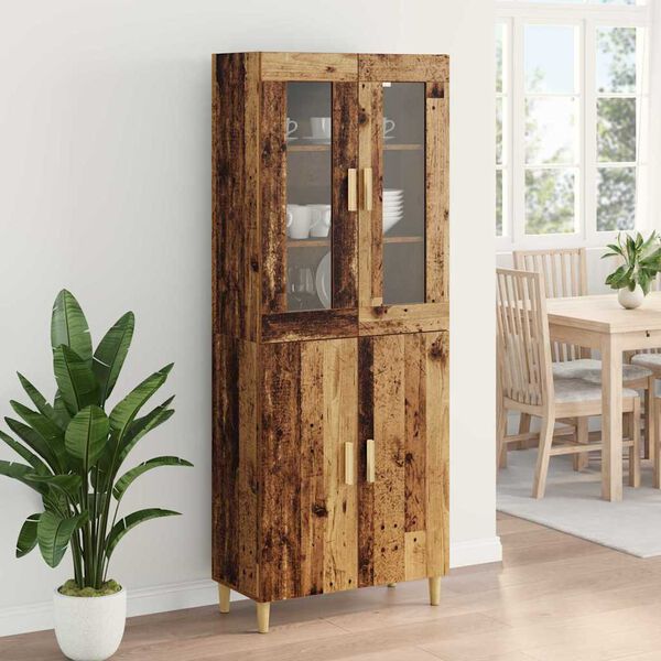 vidaXL Haut Armoire Bois Ancien 69,5 x 34 x 180 cm