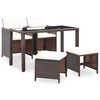 vidaXL Ensemble &agrave; manger d'ext&eacute;rieur 5pcs avec coussins R&eacute;sine tress&eacute;e