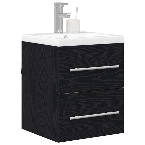vidaXL Meuble de Lavabo de Salle de Bain Noir 42 x 39 x 52 cm
