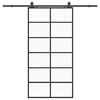 vidaXL Porte coulissante kit de quincaillerie noir 102x205cm verre ESG