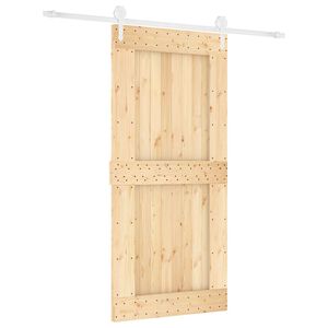 vidaXL Porte coulissante 95 x 210 cm Bois de pin massif (non trait&eacute;)