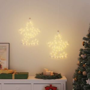vidaXL Lumières de Noël silhouette d'ange 2 pcs 50 LED blanc chaud