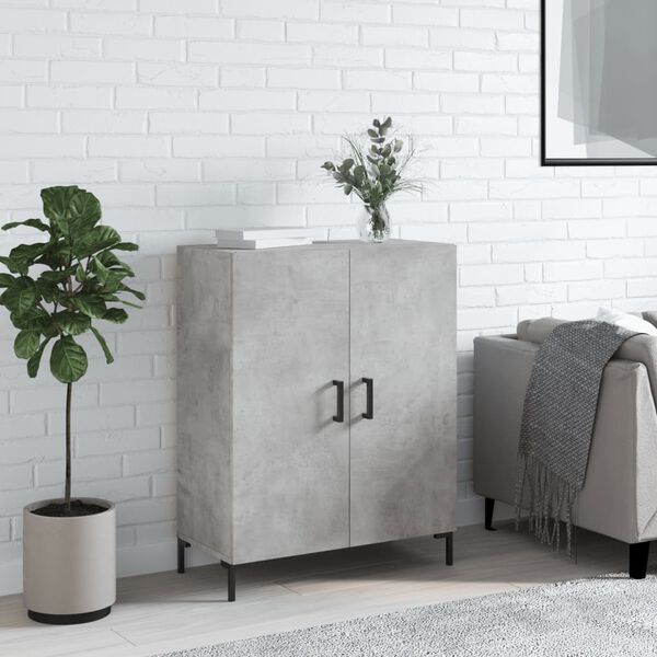 vidaXL Buffet gris b&eacute;ton 69,5x34x90 cm bois d'ing&eacute;nierie