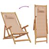 vidaXL Chaise pliable de plage taupe bois d'eucalyptus massif et tissu