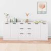 vidaXL Buffets 3 pcs Blanc Bois d'ingénierie