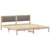vidaXL Cadre de lit avec t&ecirc;te de lit Taupe 200 x 200 cm Pin massif