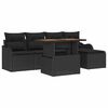 vidaXL Ensemble de canap&eacute; de jardin 6 pc Noir Poly rotin