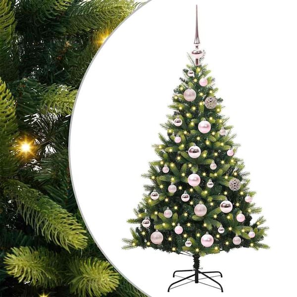 vidaXL Arbre de No&euml;l artificiel &agrave; charni&egrave;res 150 LED Vert 120 cm