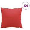vidaXL Coussins décoratifs lot de 4 rouge 40x40 cm tissu
