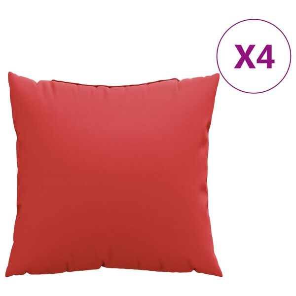 vidaXL Coussins décoratifs lot de 4 rouge 40x40 cm tissu