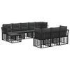 vidaXL Ensemble de canap&eacute;s d'ext&eacute;rieur 10 pcs Noir et Gris fonc&eacute;