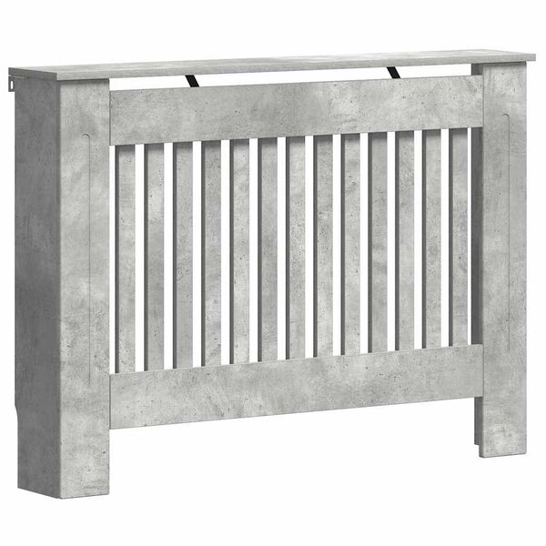 vidaXL Cache-Radiateur Gris b&eacute;ton 112 x 19 x 81,5 cm Bois d'ing&eacute;nierie