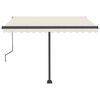vidaXL Auvent automatique avec capteur de vent et LED 300x250 cm Cr&egrave;me
