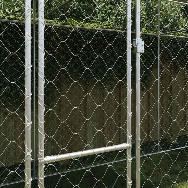 vidaXL Cage pour chien avec toit Argent&eacute; 600 x 200 x 256 cm