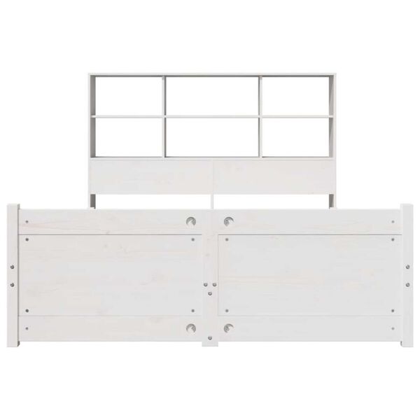vidaXL Lit bibliothèque sans matelas blanc 120x200 cm bois pin massif