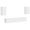 vidaXL Ensemble meuble TV 5 pc Blanc brillant Bois d'ing&eacute;nierie